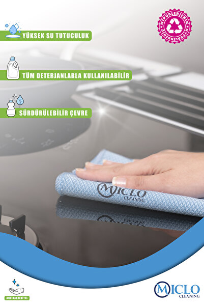 MICLO CLEANING 2 Adet - 40x40 Sihirli Cam Bezi - Baklava Desen