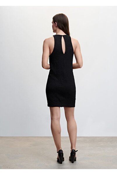 MANGO Woman Dokulu Mini Elbise