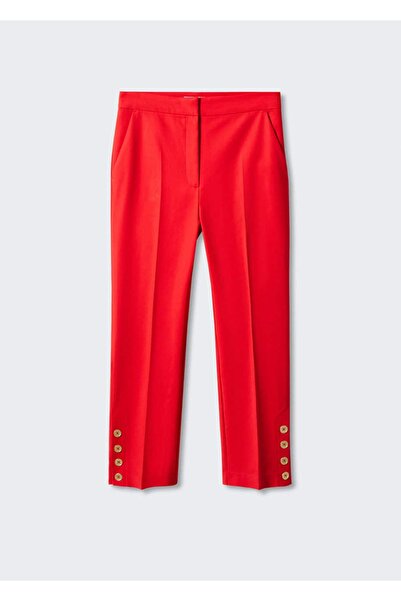 MANGO Woman Düz Kesimli Düğmeli Pantolon