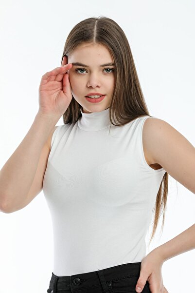 URBAN BOLD Body alb fără mâneci pentru femei