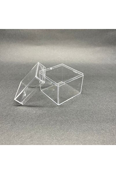Pause Art Home Mika Kutu 5x5 Cm - Kare Kapaklı Pleksi Kutu - 5x5x5 Cm Şeffaf Akrilik Kutu 12 Adet