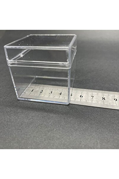 Pause Art Home Mika Kutu 5x5 Cm - Kare Kapaklı Pleksi Kutu - 5x5x5 Cm Şeffaf Akrilik Kutu 12 Adet