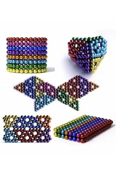 post alley 6 Farklı Karışık Altı Renkli Sihirli Manyetik Toplar Neodyum Mıknatıs Bilye 216 Adet 5 Mm
