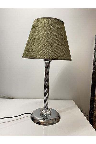asellus Mette Twisted Lampshade with crystal detail, stol lamp, Table Lamp chrome Plated (silver color)