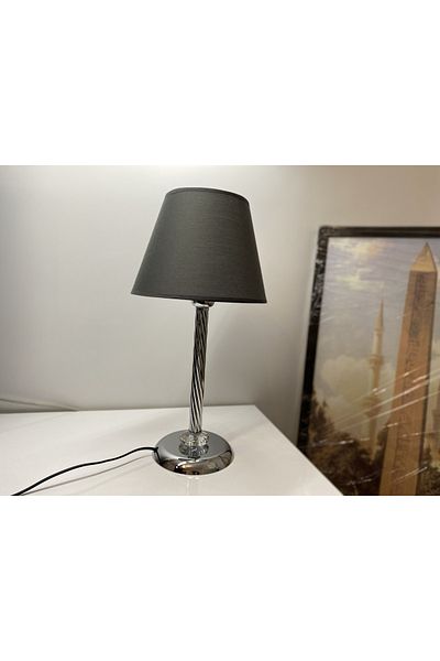 asellus Mette Twisted Lampshade with crystal detail, stol lamp, Table Lamp chrome Plated (silver color)