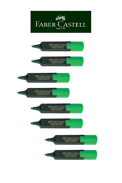 Faber Castell قلم هايلايتر بألوان زاهية 8 قطع أخضر