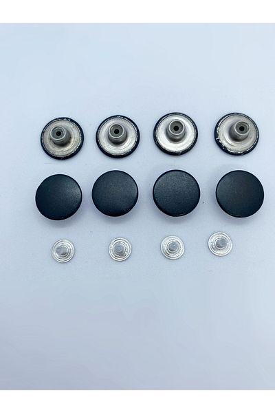 BERRİN AKSESUAR 17mm Jeans Pants Jacket Button Fixed Plain Black Color 10pcs