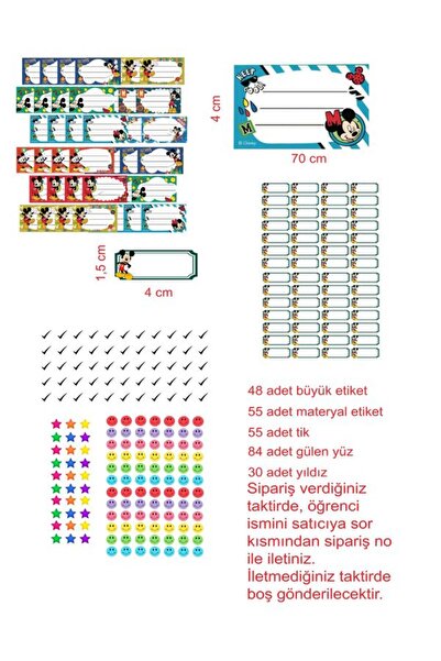 EyER Shoping Mickey Mouse knjiga, sveska, školska etiketa, 270 komada, kroj p...