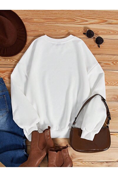 Adrift Coke Σειρά Leopard & Slogan Graphic Drop Shoulder Sweatshirt