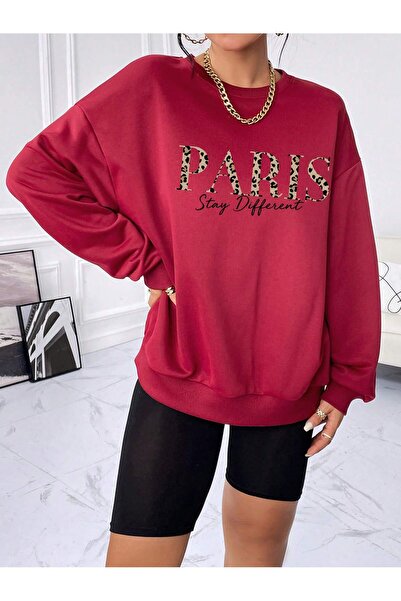 Adrift Coke Σειρά Leopard & Slogan Graphic Drop Shoulder Sweatshirt