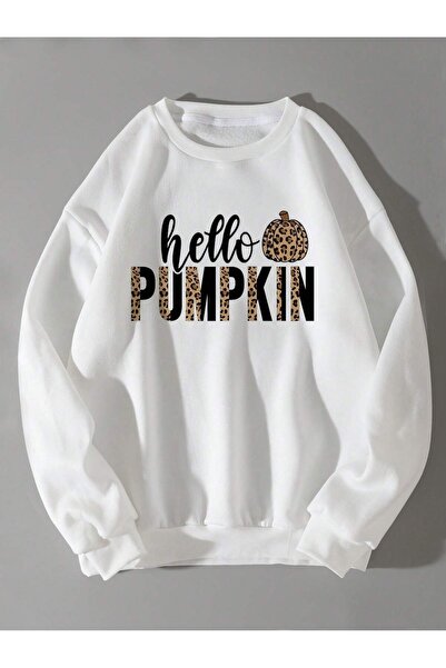 Adrift Φούτερ Leopard & Letter Graphic Pullover Γκρι