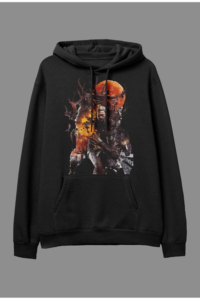Pisa Art Φούτερ με κουκούλα με στάμπα The Witcher Design