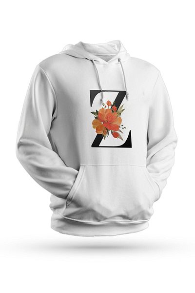 Pisa Art Γράμμα Z με στάμπα λευκό Unisex φούτερ με κουκούλα
