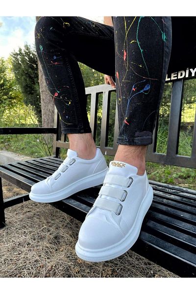 BZ Moda B889 BT Laceless Elastic Orthopedic Sole Ανδρικά αθλητικά παπούτσια Λευκά