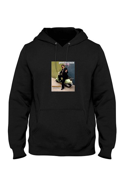 Pisa Art Φούτερ με κουκούλα Gta Vice City με τσέπες καγκουρό Bll2769