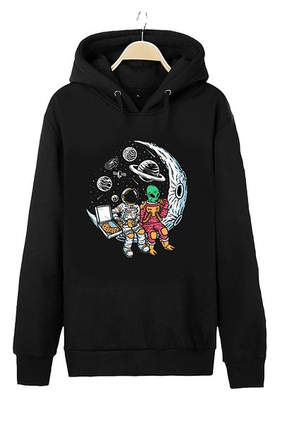 Pisa Art Φούτερ με κουκούλα Unisex Astronauts And Aliens
