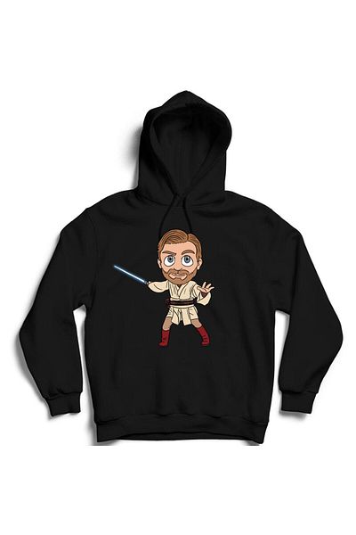 Pisa Art Φούτερ με στάμπα Obi Van Kenobi με κουκούλα