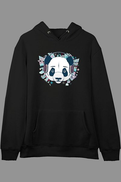 Pisa Art Φούτερ με κουκούλα με κουκούλα με στάμπα Panda Design