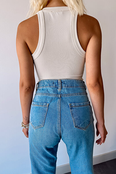 LACHT Women's Stone Luxury Long Basic Ribbed Singlet