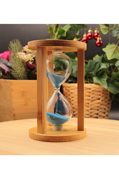 HEDİYEBİZİZ Ahşap Kum Saati 15 Dakika Mavi