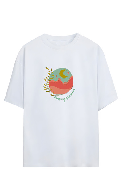 Adrift Jureći Mjesec Dizajnirano Unisex Oversize kroj T-shirt