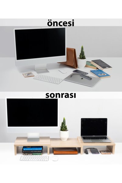 Hedicaret Dual Monitor Stand Screen Riser Light Color Computer Desktop Organizer Organizer