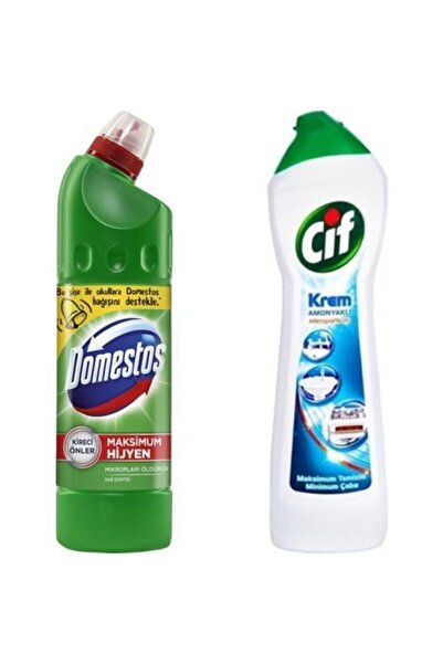 Unilever Cif Krem Amonyaklı 750 ml + Domestos Ulttra Yoğun Çamaşur Suyu Dağ E...