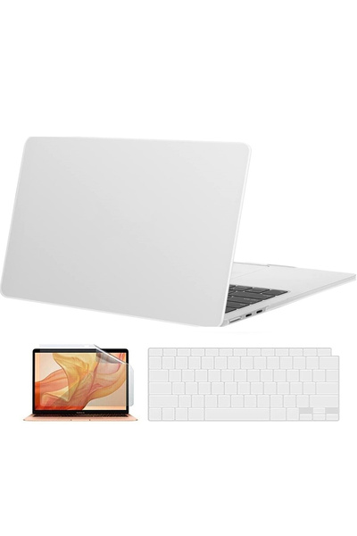 TEKNETSTORE Macbook Pro 13 Inç M2 Çip A2686 Tam Uyumlu Alt Üst Kılıf + Klavye Kılıfı + Ekran Koruyucu Film