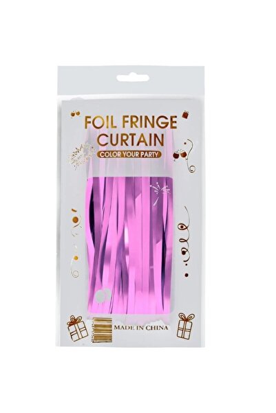 BEST PARTİ Pembe Metalize Kapı Duvar Fon Arka Perde 1X2 Metre