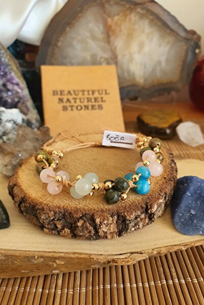 NBS Beautiful Naturel Stones سوار برج الثور من الحجر الطبيعي (يوناكيت، اليشم،...