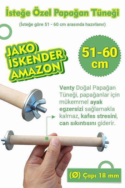 Vixpet Optional Length Parrot Perch from 18 mm 51 to 60 cm / Jako, Alexander, Amazon, Sultan