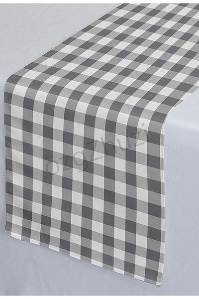 özgzhuzi Table Elegance Plaid Gray Runner 45X140 cm