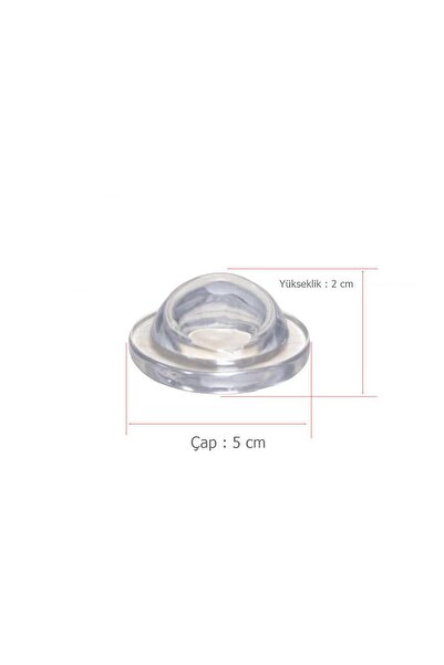 EYM 20 Adet Yapışkanlı Kapı Kolu Stoperi Silikonlu Şeffaf Duvar Tamponu