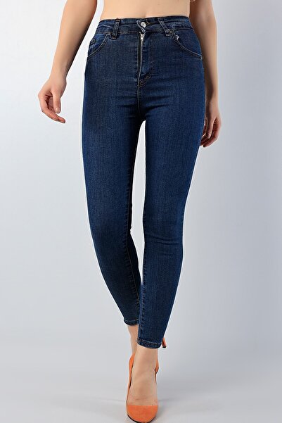 JILLY Nora Navy Blue Γυναικείο Power Lycra Skinny Jean Skinny Παντελόνι Τζιν