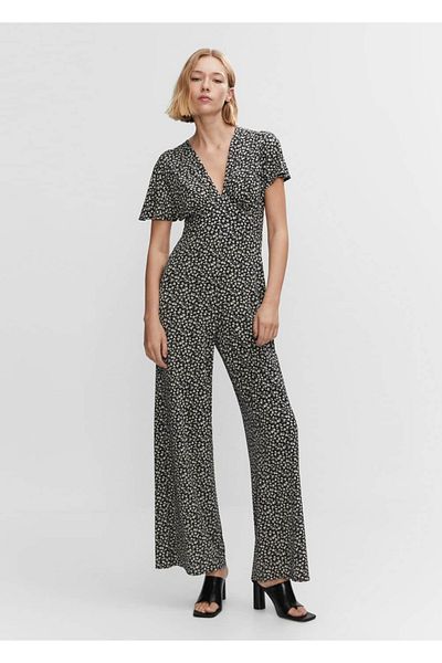 MANGO Woman Logo Patterned Jumpsuit