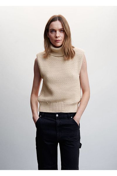 MANGO Woman Turtleneck Knitwear Vest