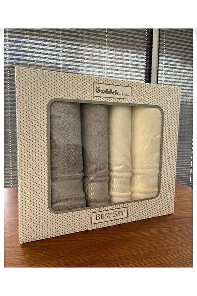 Özdilek 4-х частинний комплект (2 шт. 90X150 см, 2 шт. 50X90 см) Сіро-кремовий