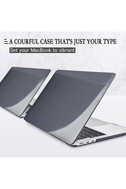 TEKNETSTORE Apple Macbook Air 13" 2020 (m1 Chip) A2337 Transparent Black Case Protective Cover