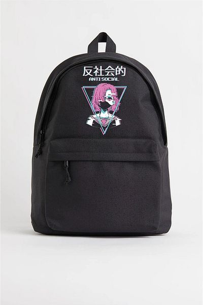 Gofeel Antisocial Anime Girl Printed Unisex Backpack GOFEEL