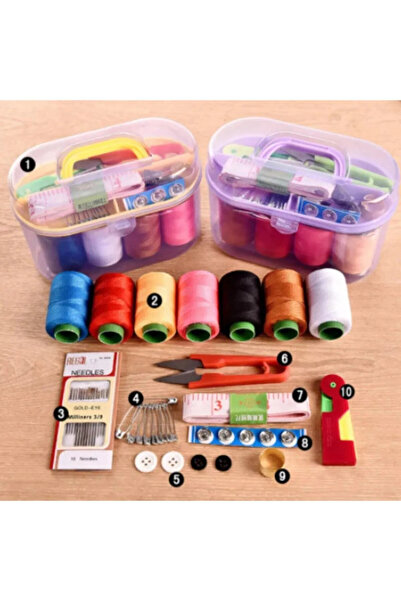 alpanya Özel Kutulu 40 Parça Mini Dikiş Seti Düğme Makas Mezura El Işi