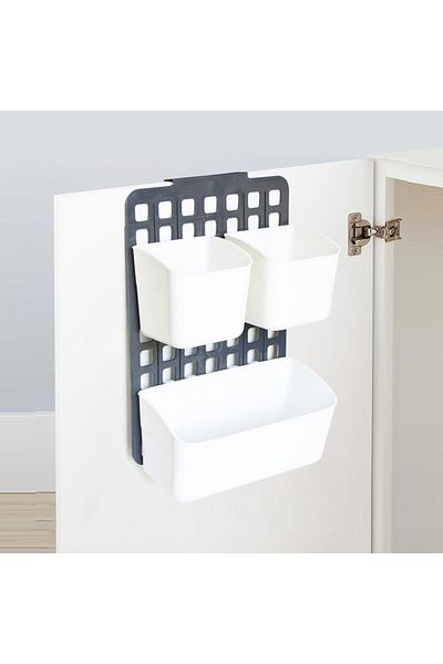devigo Level Adjustable Organizer 1 Wide 1 Narrow Compartment White