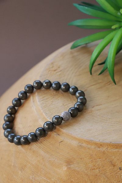 Clarify Pyrite Stone Bracelet 8mm