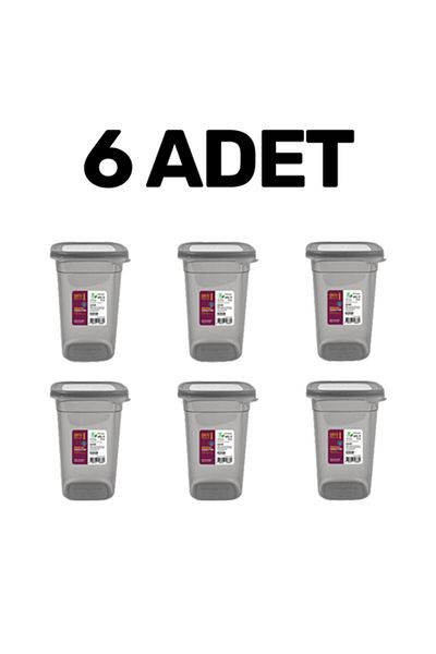 devigo مجموعة من 6 حاويات تخزين بغطاء مانع للتسرب، حاوية تخزين أنيقة من الجيل الجديد 6 × 1.1 لتر مستطيلة أنثراسايت