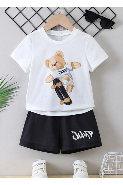 npLStore Teddy Bear New Printed Shorts Top and Bottom Set 4 Years/13 Years