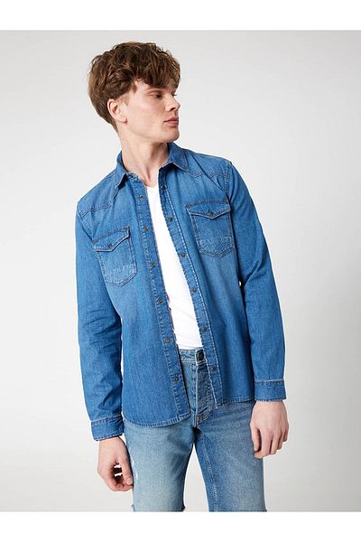 Loft Cămașă pentru bărbați Blue Denim LF 2032756