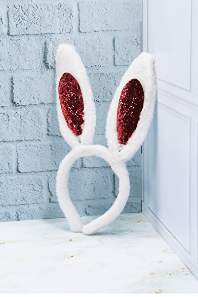 Yusuf Dirik YD Party Supplies Λούτρινο Rabbit Ear Crown Rose Gold Glitter