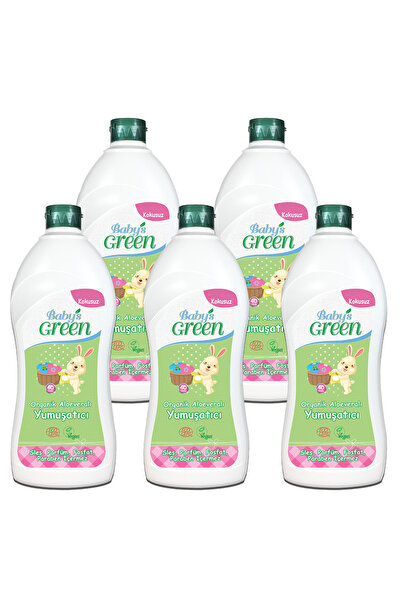 Baby's Green 5'li Set Organik Aloe Veralı Kokusuz Bebek Çamaşır Yumuşatıcı 200 Yıkama (5 Adet X 750 ml )