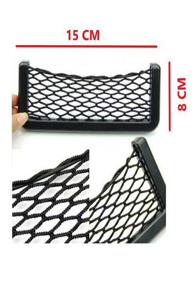 OMAC 15x8 Cm Car Torpedo Phone License Holder Mesh In-Vehicle Organizer Adhesive Mesh Organizer