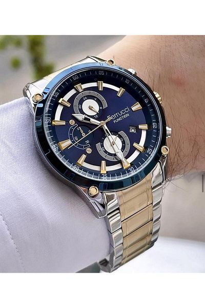 Ferrucci Men's Multifunctional Metal Band Wristwatch