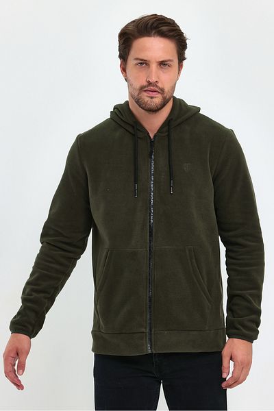 Rodi Micro Fleece Stand Collar Zippered Cardigan RD24KE056031